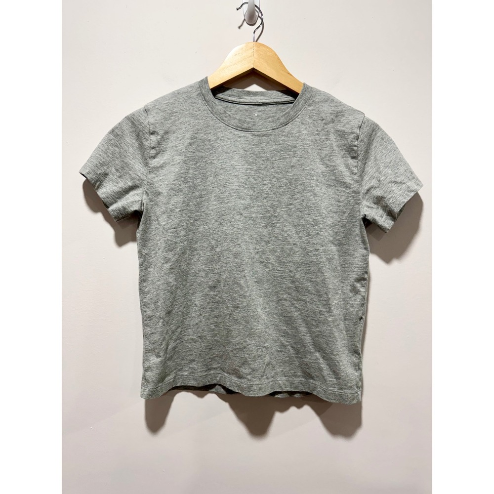 Everlane Women XS Heather Grey Organic Cotton Crew Neck Short Sleeve T-Shirt